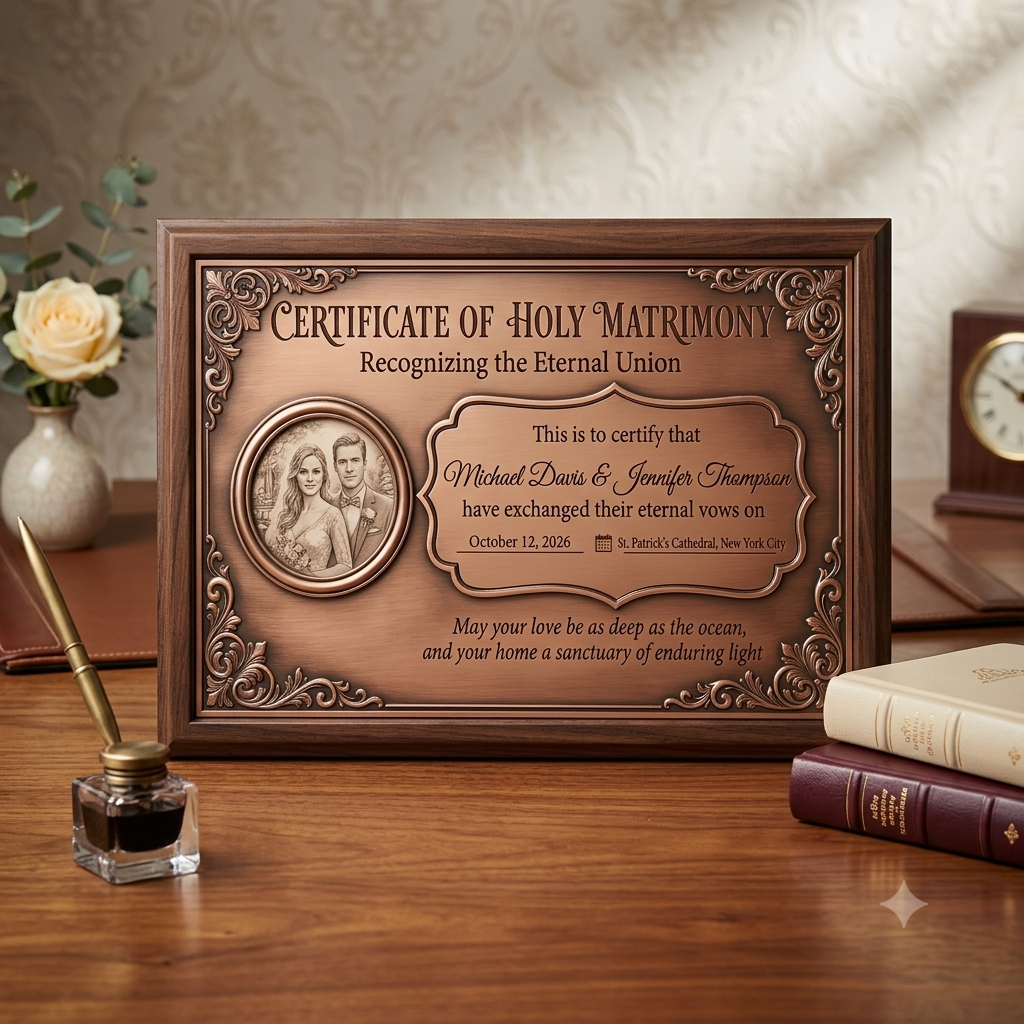 Custom Bronze Wedding Vow Plaque – The Heritage Edition