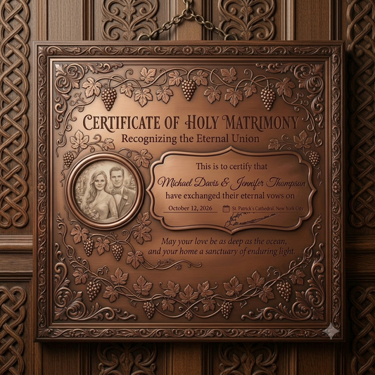 Custom Bronze Wedding Vow Plaque – The Heritage Edition